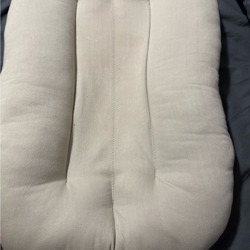 Cream Plush Cushion with Contoured Design